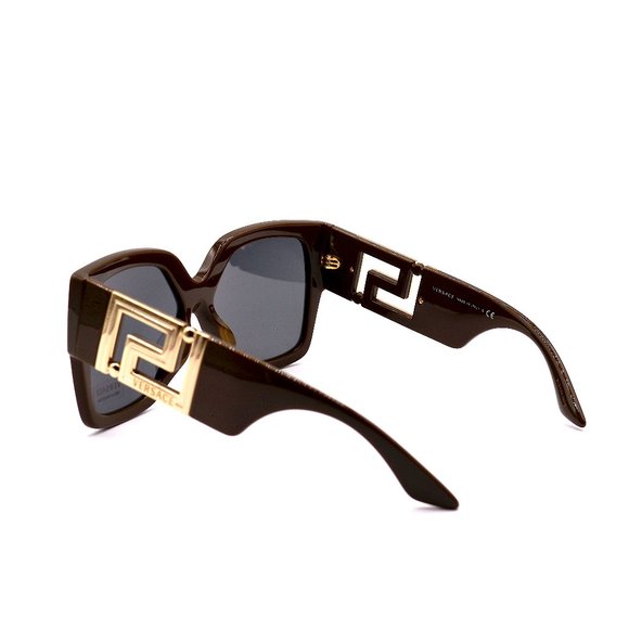 NEW VERSACE VE4402 BROWN/GREEN DARK GREY LENS AUTHENTIC SUNGLASSES - Picture 8 of 11
